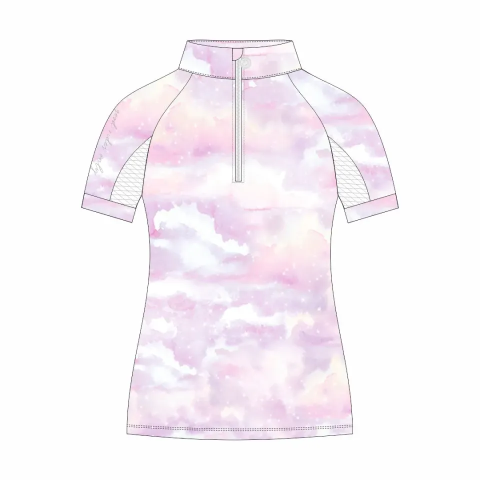 Dapplebay Lavender Haze 1/4 Zip kindershirt korte mouw lavendel