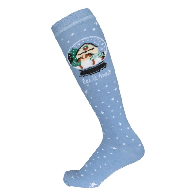 Dapplebay Let It Snow rijsokken lichtblauw one size knit
