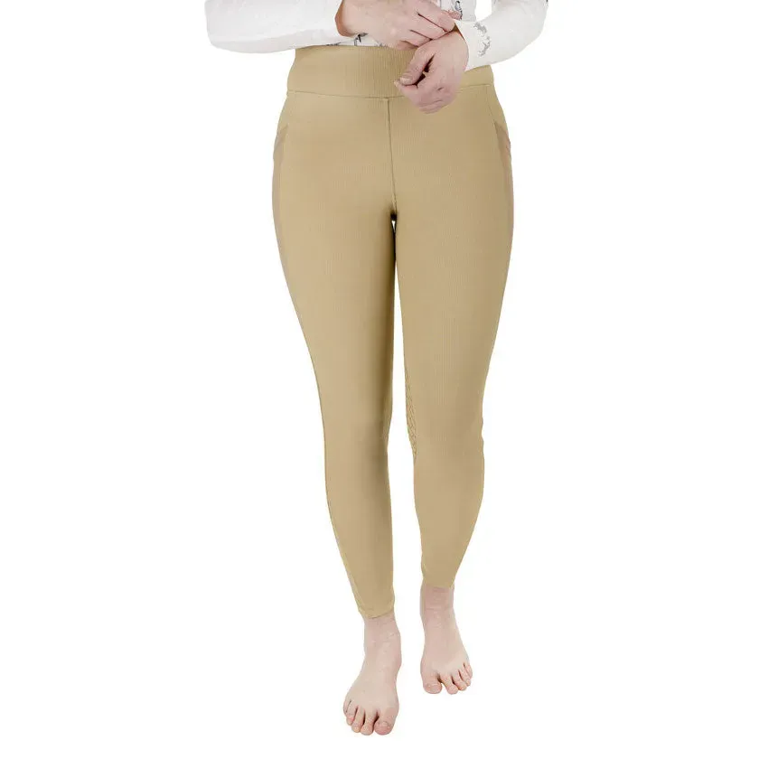 TuffRider Classic Ribbed rijlegging dames zwart geribbeld