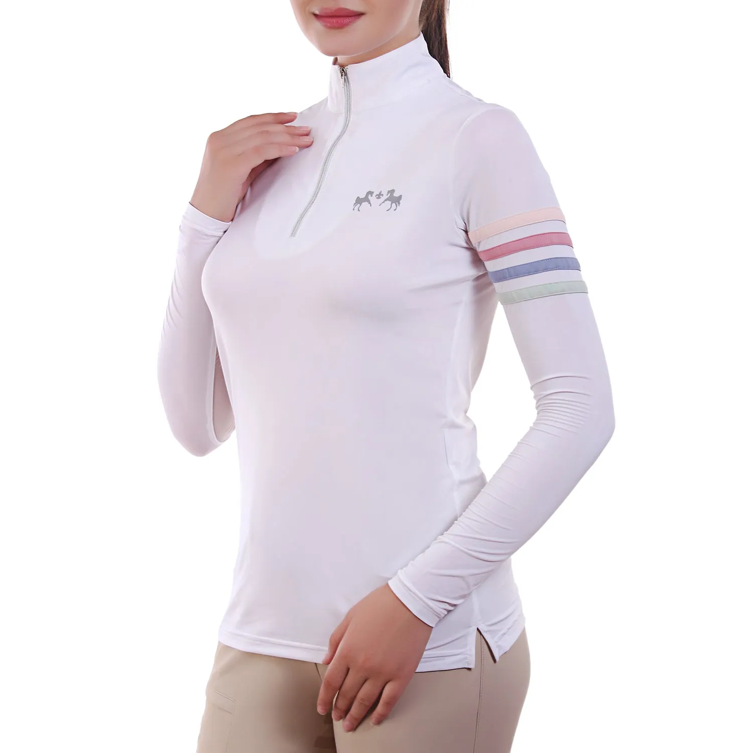 Equine Couture Gradient IceFil wedstrijdshirt wit dames