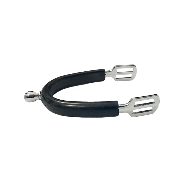 TuffRider Rubber Covered sporen 15 mm zilver rubber