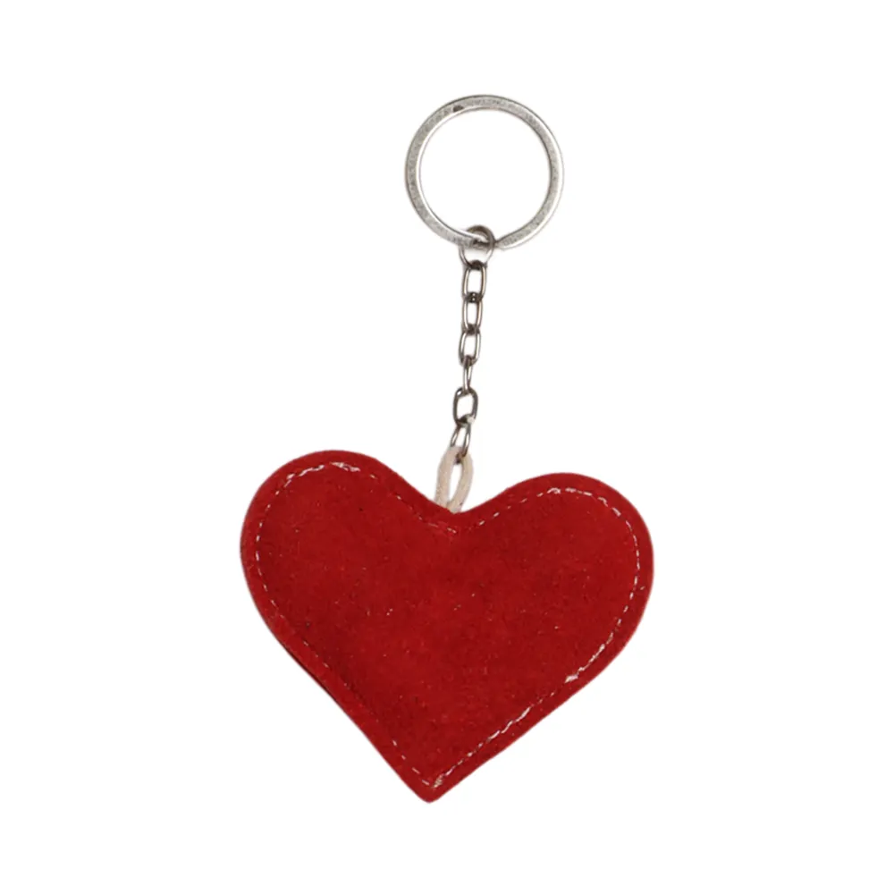 TuffRider Heart sleutelhanger rood suède STD