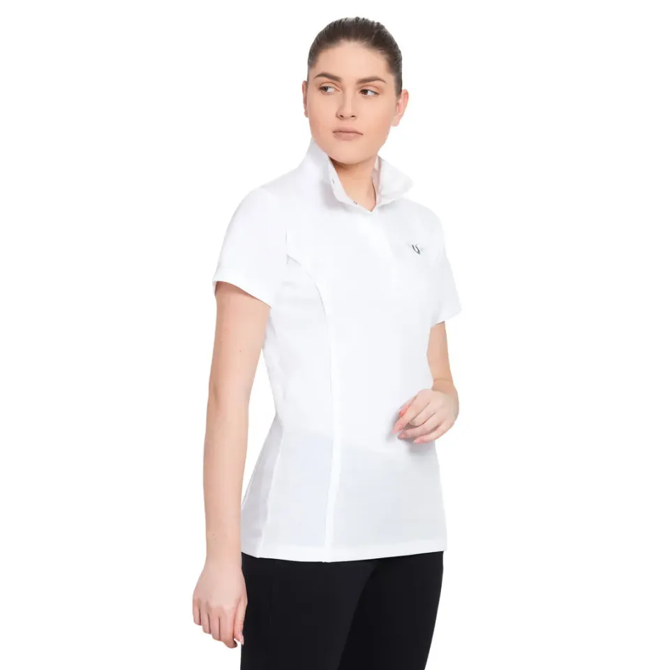 TuffRider Kirby wedstrijdshirt dames wit glacier korte mouw