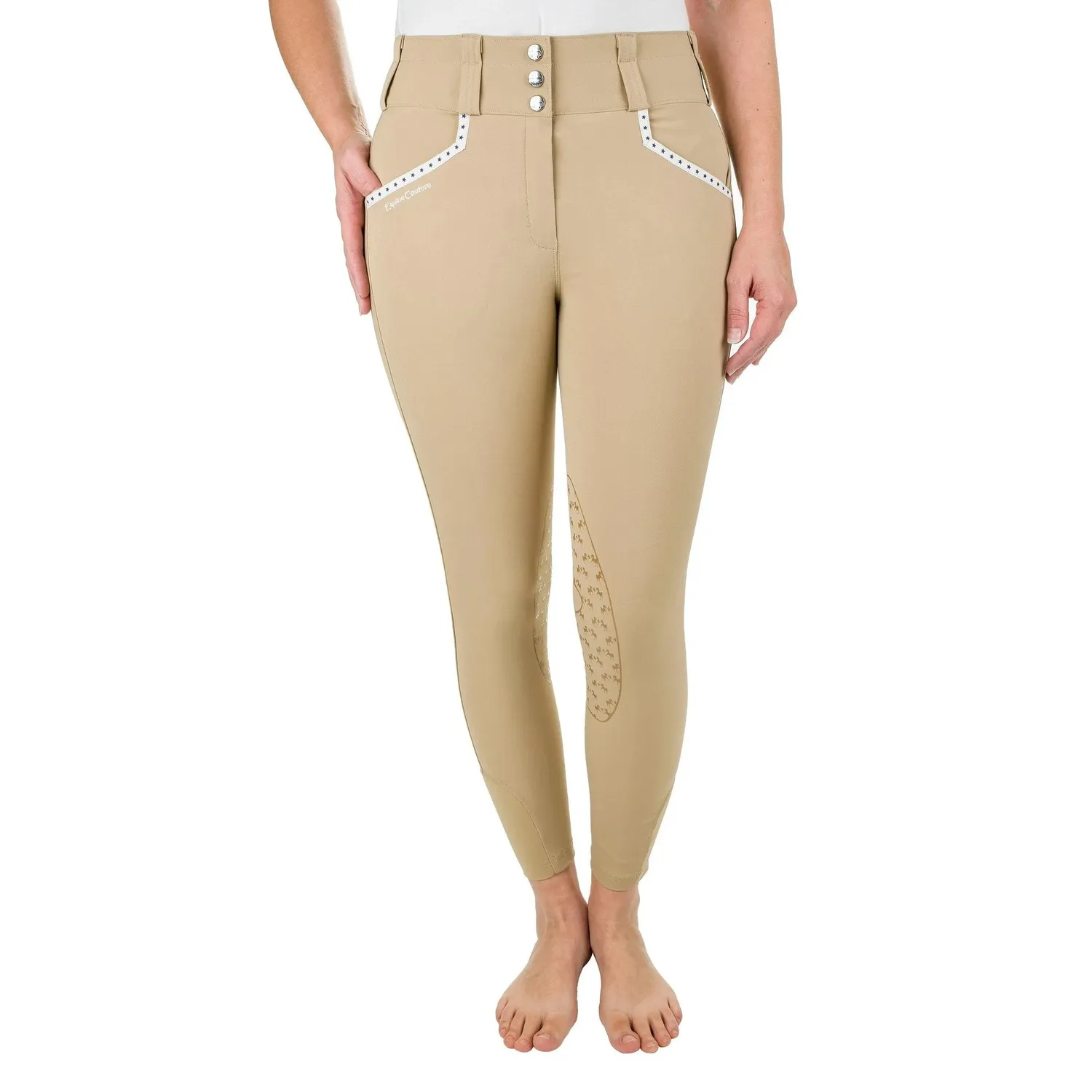 Equine Couture Nicole Knee Patch rijbroek Charcoal stretch