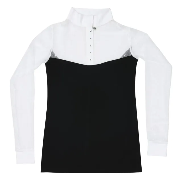 Dapplebay Shine On 1/4 zip showtop zwart wit kristal