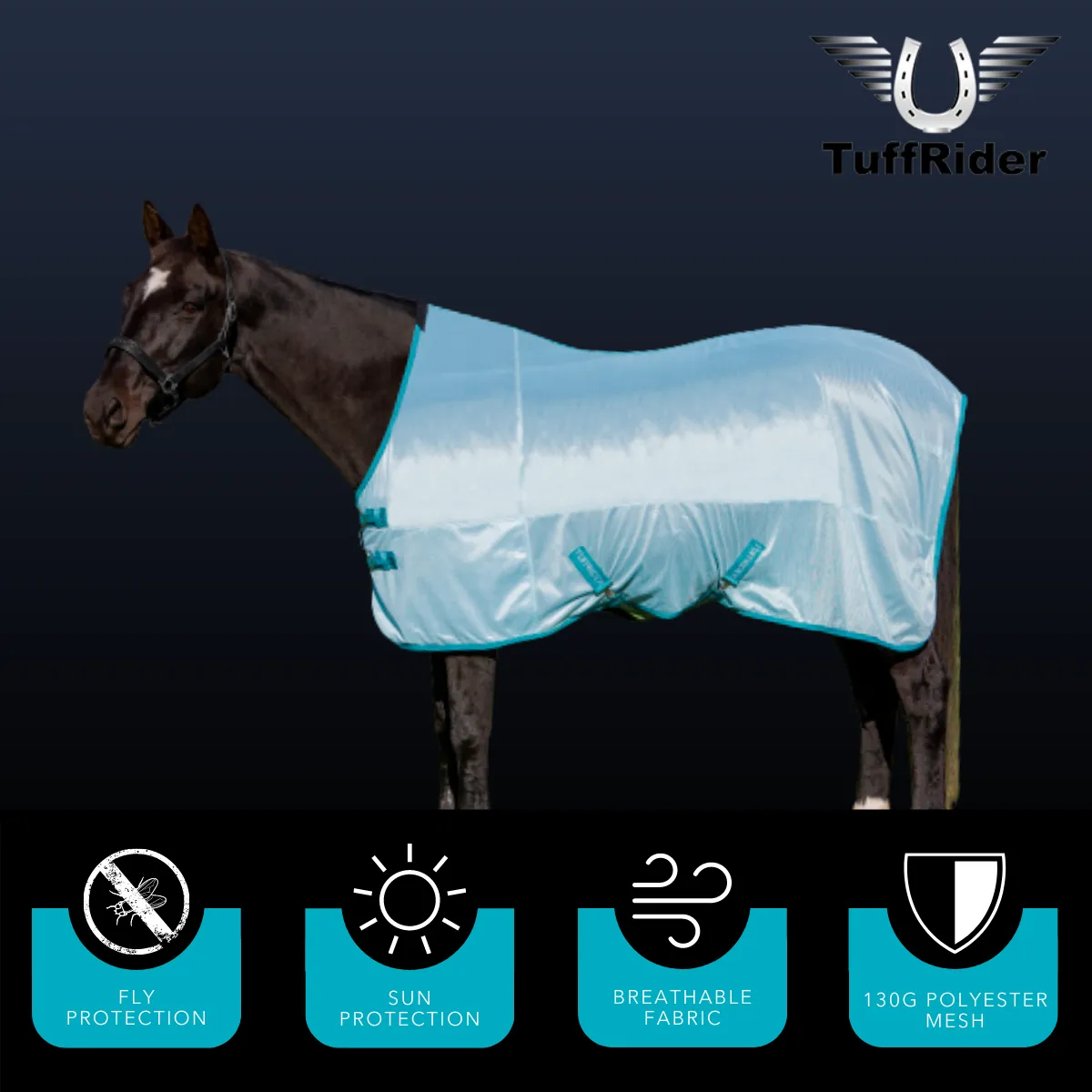 TuffRider Comfy Mesh vliegendeken Standard Neck wit