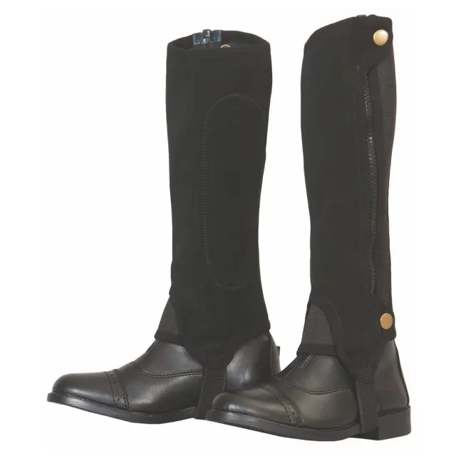 TuffRider kinder half chaps nubuck BLACK wasbaar