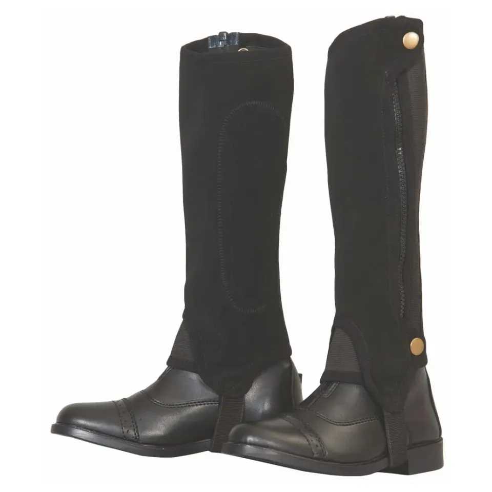 TuffRider kinder half chaps nubuck BLACK wasbaar