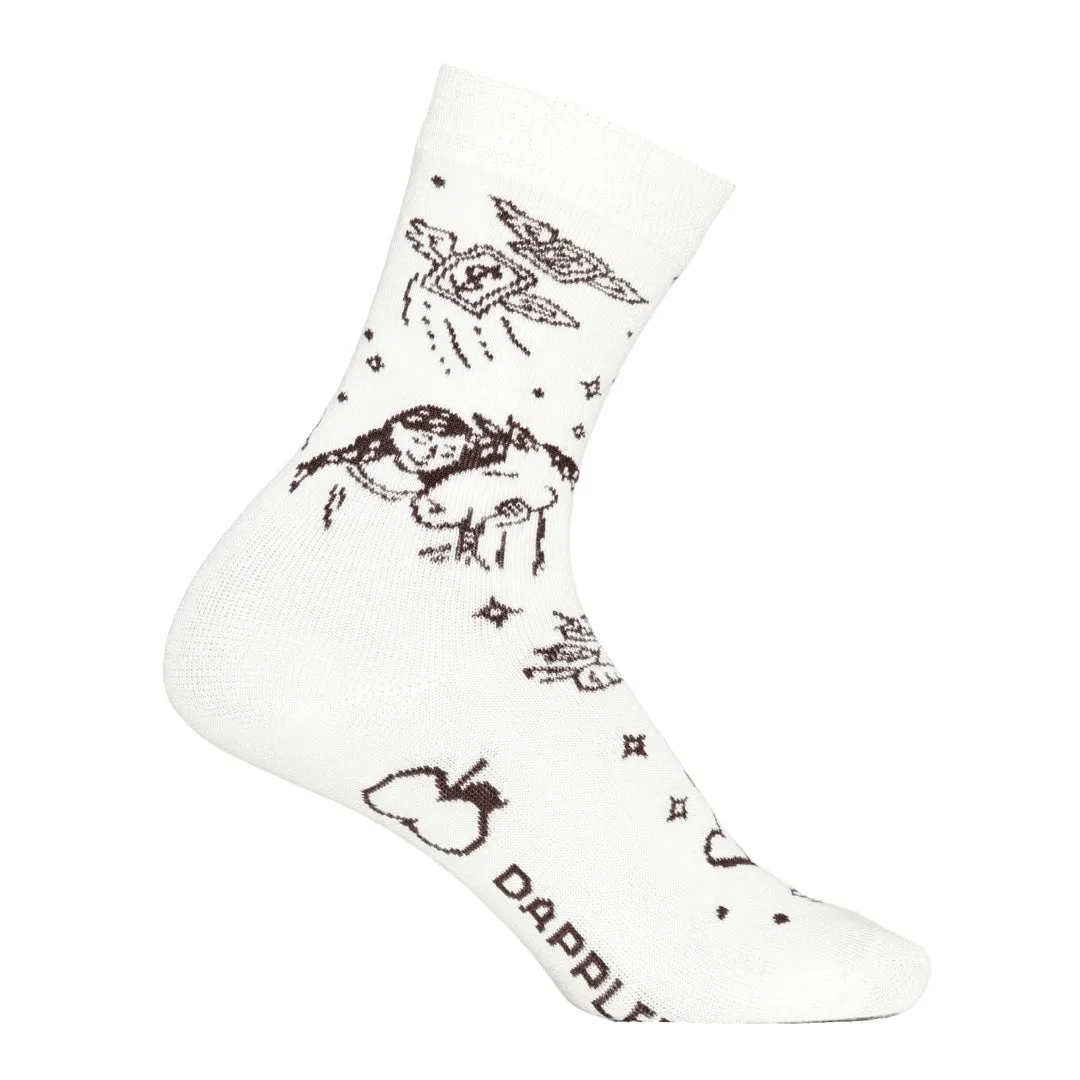 Dapplebay Kids Tarot rijsokken Off White STD zachte knit