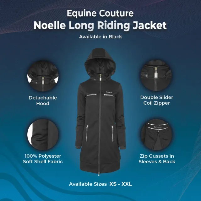 Equine Couture Noelle lange winterjas zwart
