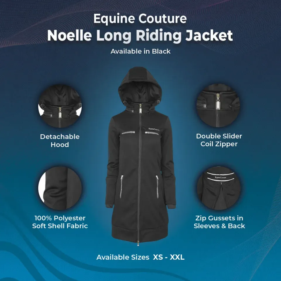 Equine Couture Noelle lange winterjas zwart