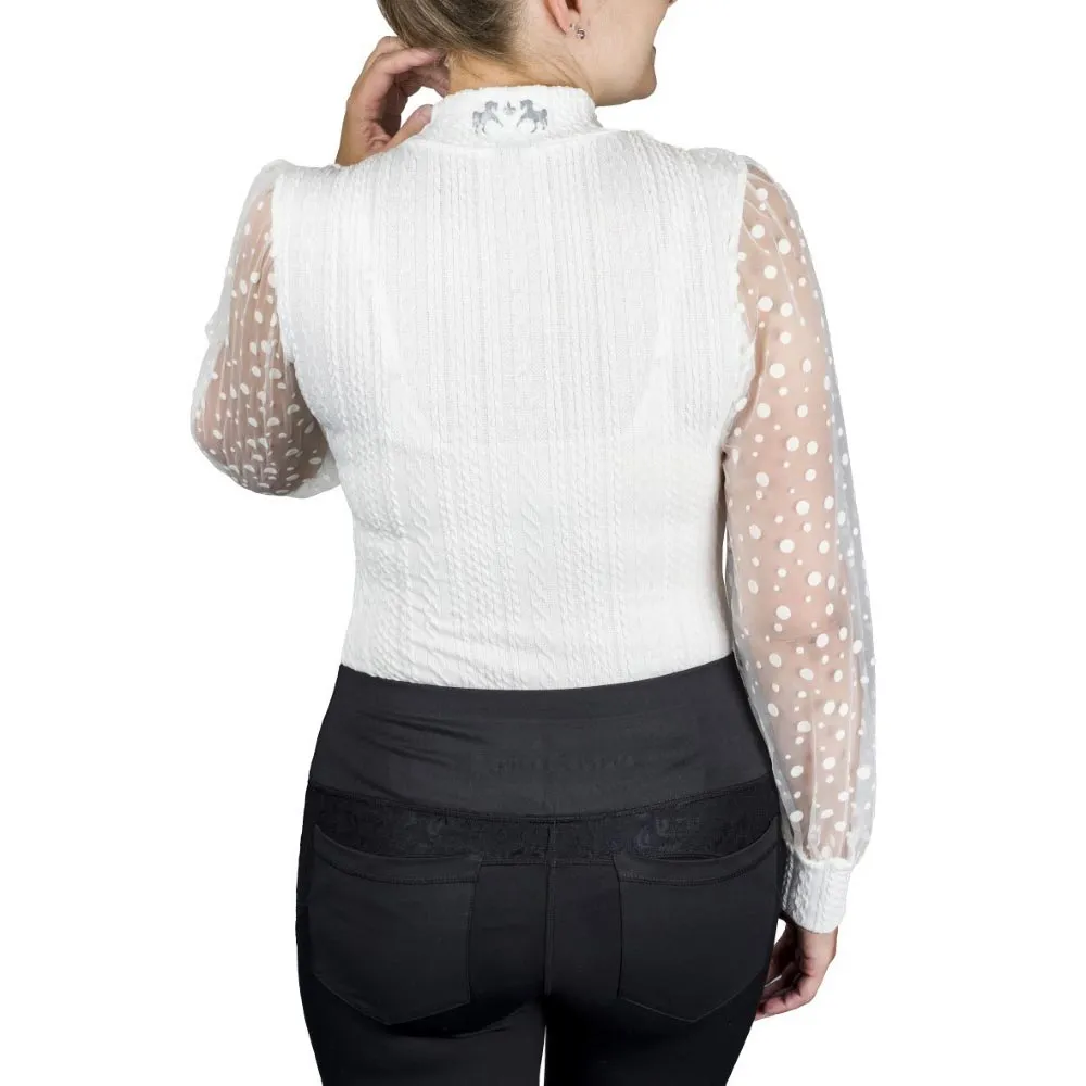 Equine Couture Spicy Girl Cinnamon shirt lange mouw wit kant