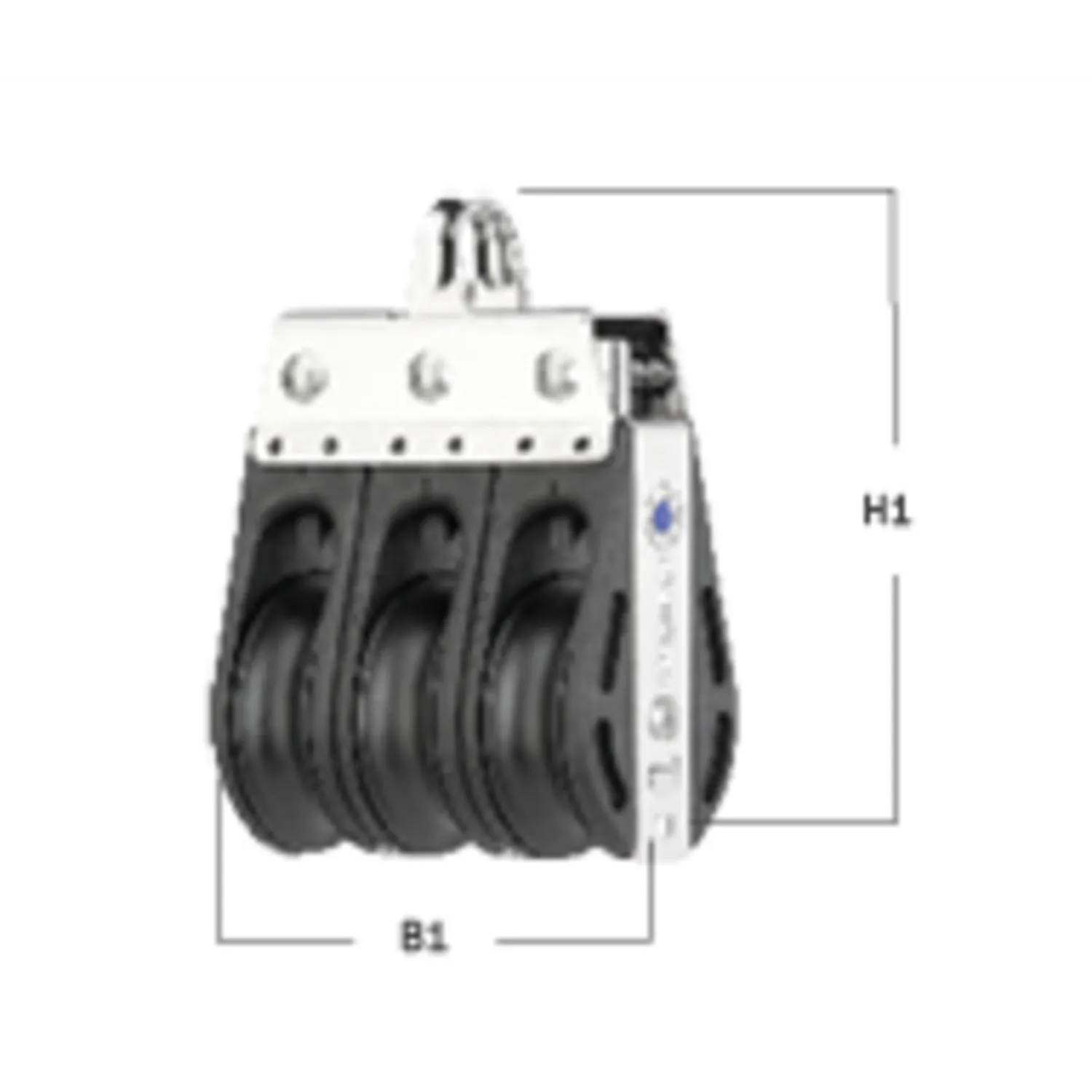 Herm Sprenger S-Block katrol 10 mm 3 schijven naaldlager