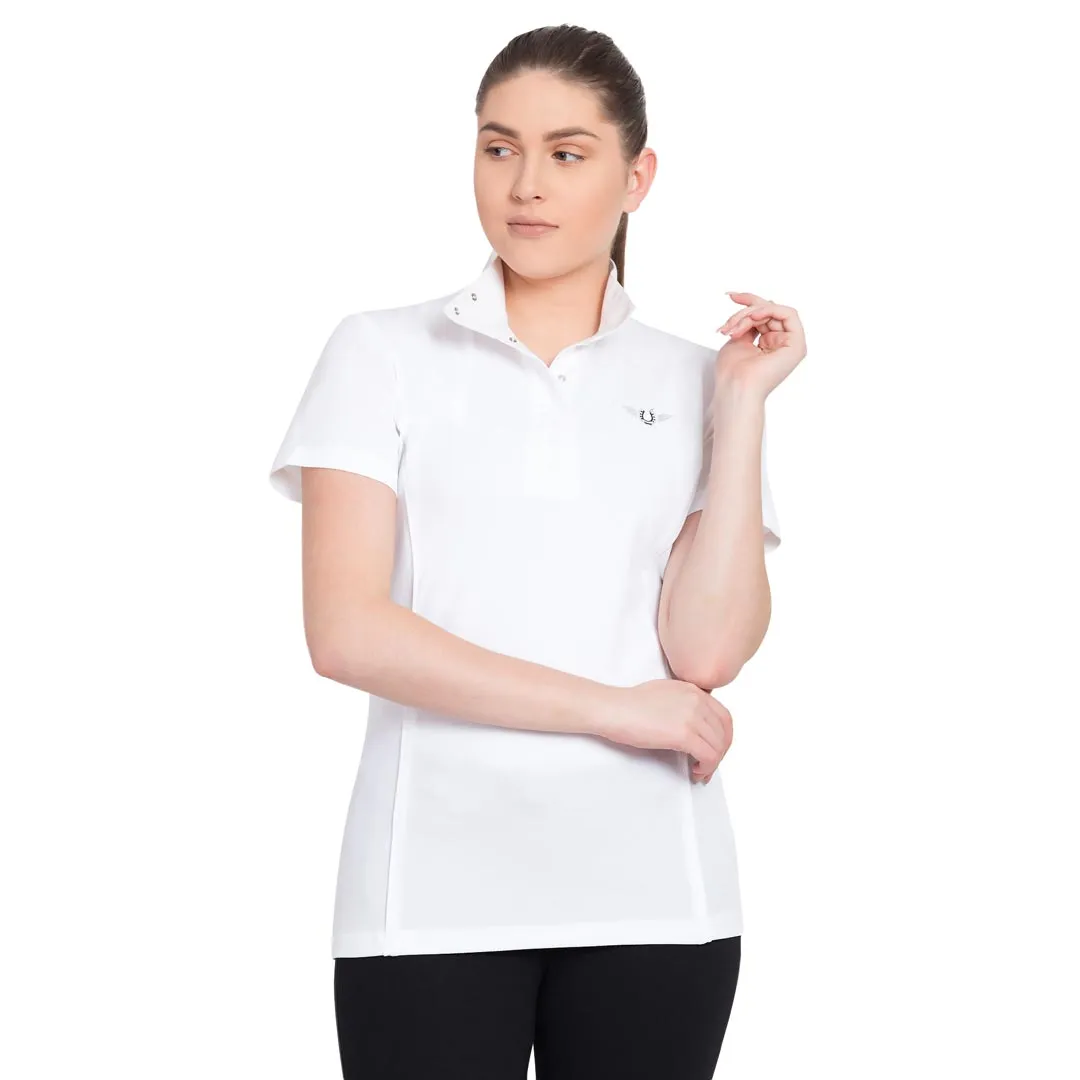 TuffRider Kirby wedstrijdshirt dames wit glacier korte mouw