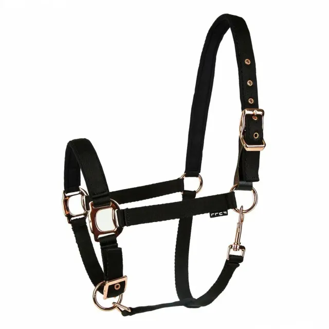 Lettia Rosegold leren halster breakaway zwart cob