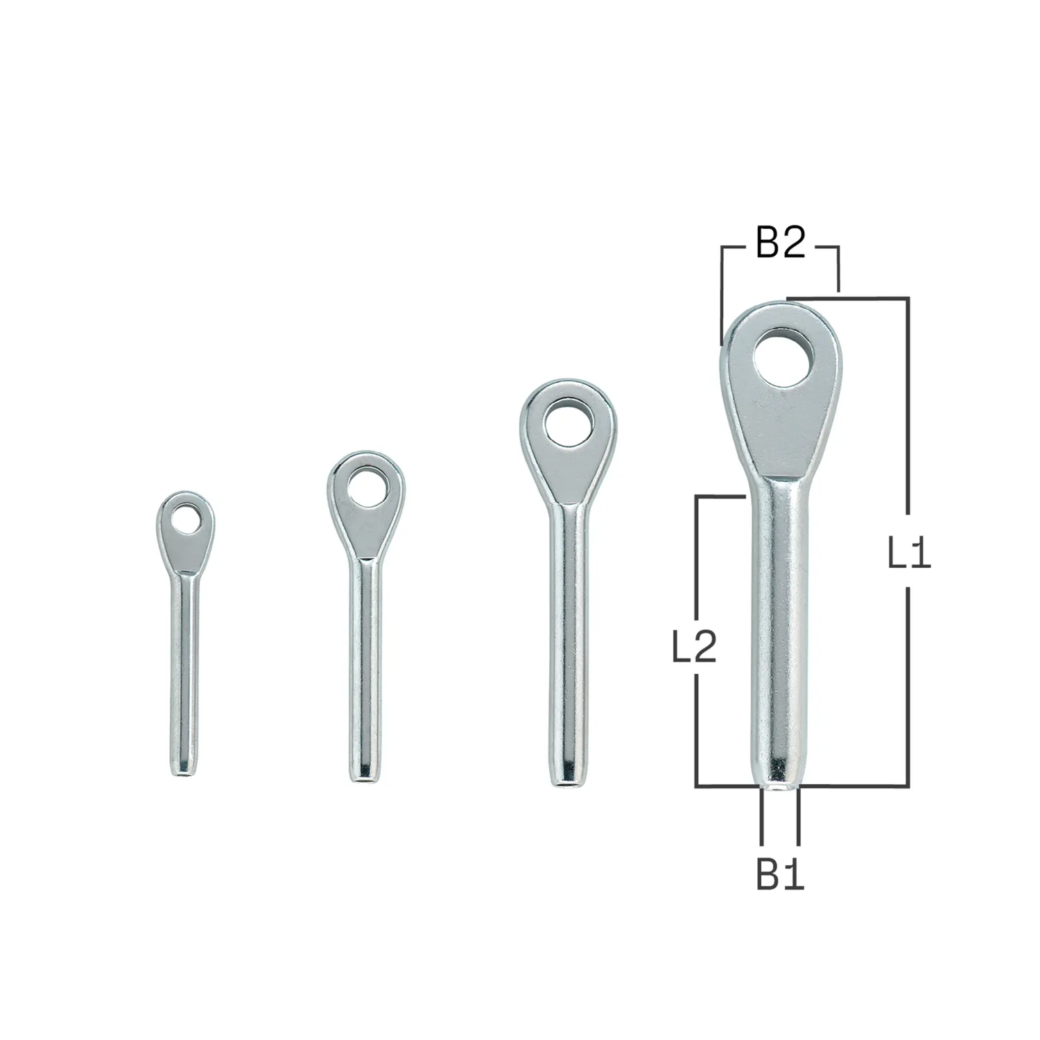Sprenger oogterminal RVS M4 voor 2,5 mm draad