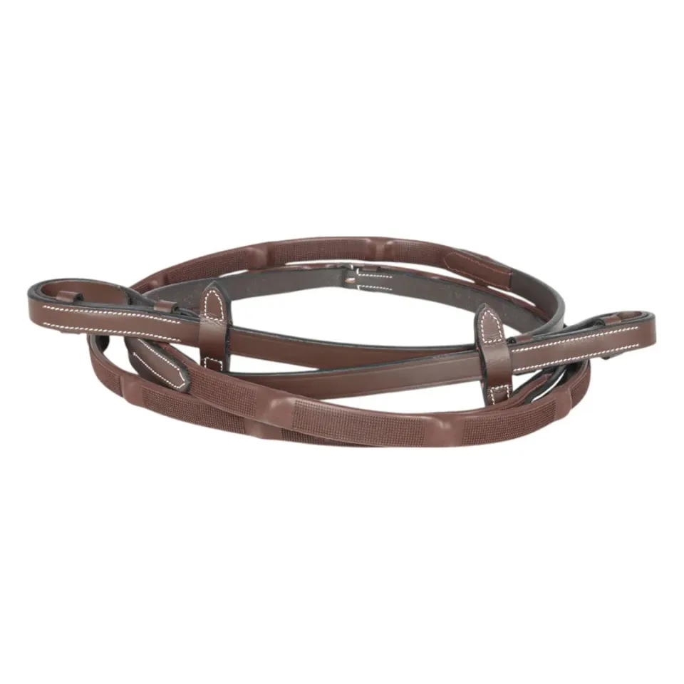 Henri de Rivel GripX rubberen teugels havana 54 inch