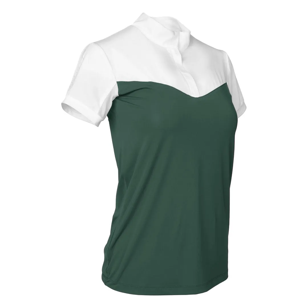 Dapplebay Lady 1/4 Zip Show Top wedstrijdshirt White/Evergreen