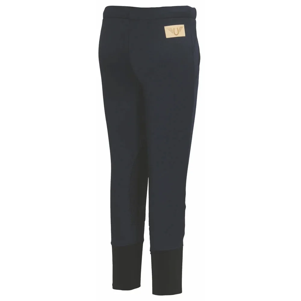 TuffRider Unifleece kinder rijbroek zwart winterfleece