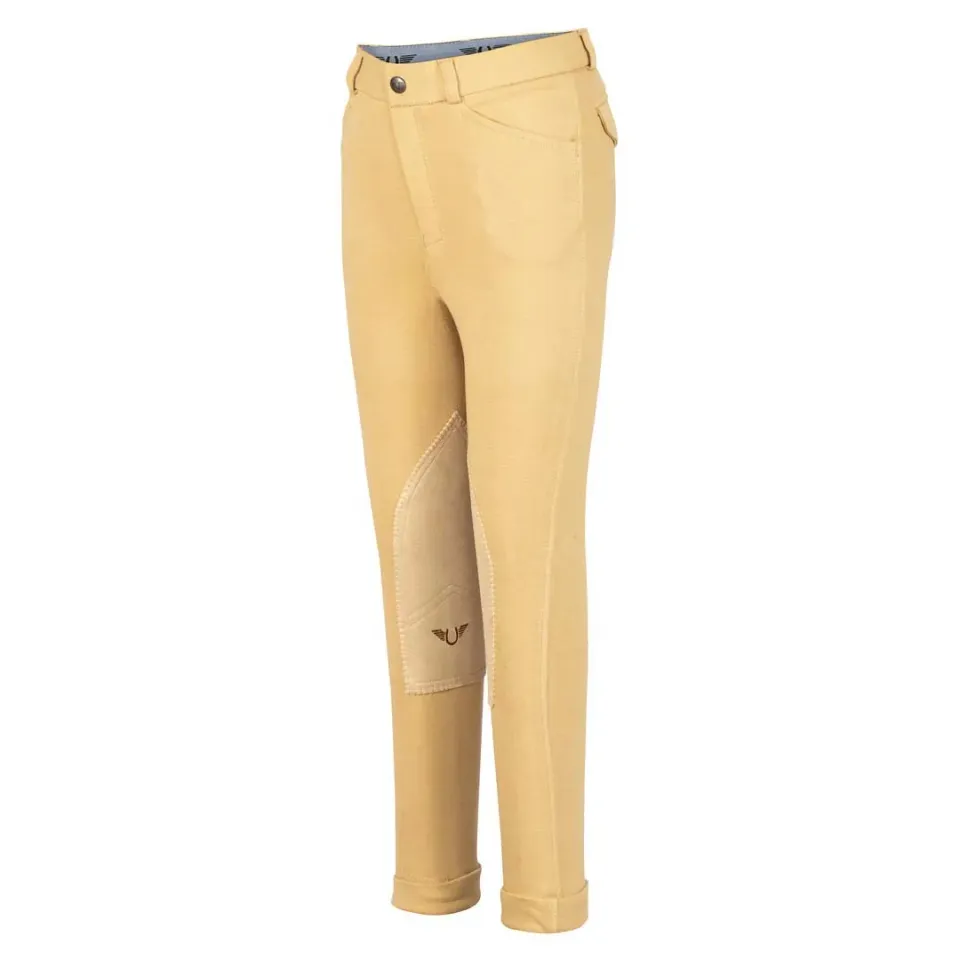TuffRider Patrol Light jongens jodhpurs beige katoen kniegrip