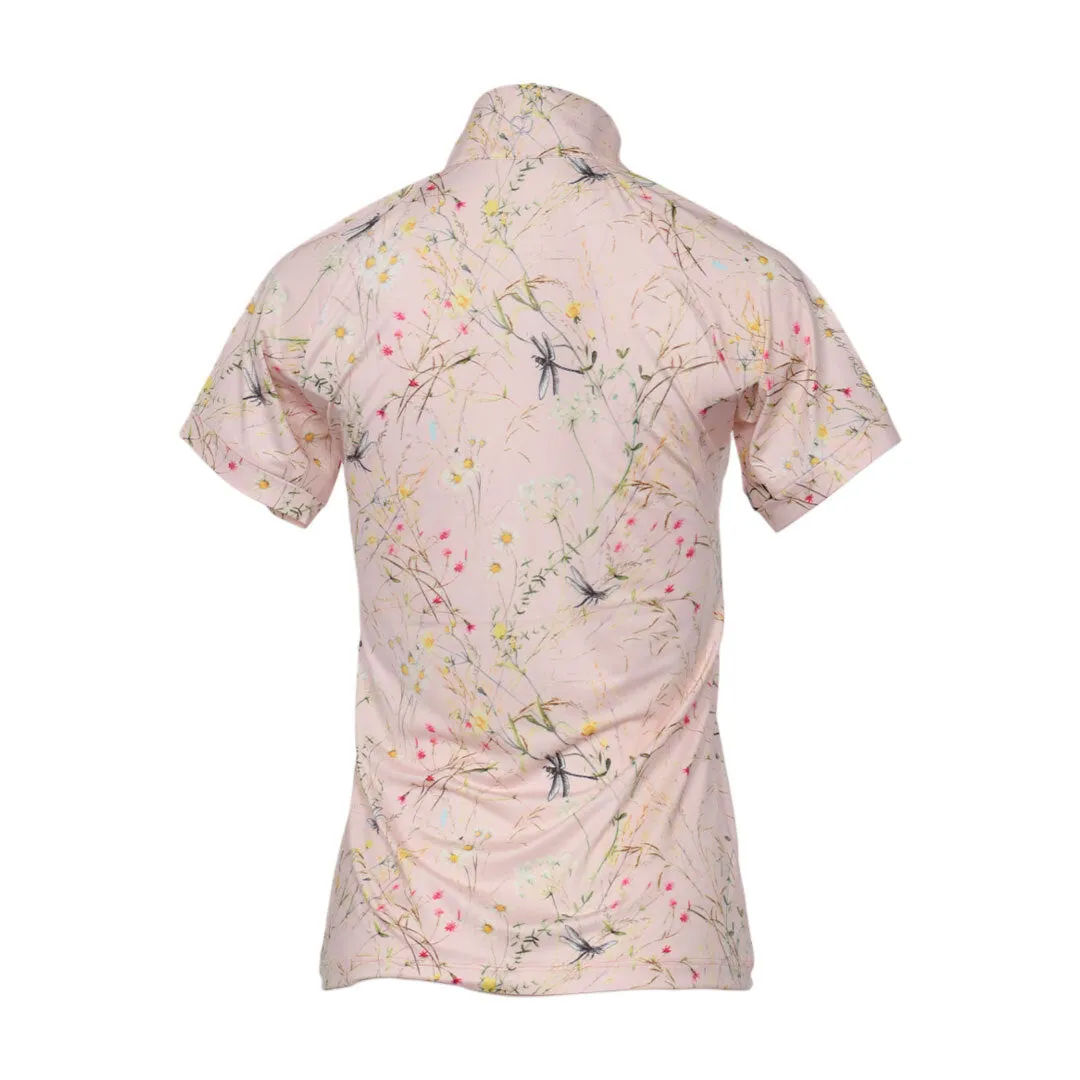 Dapplebay Dragonfly Meadow rijshirt 1/4 zip lichtroze