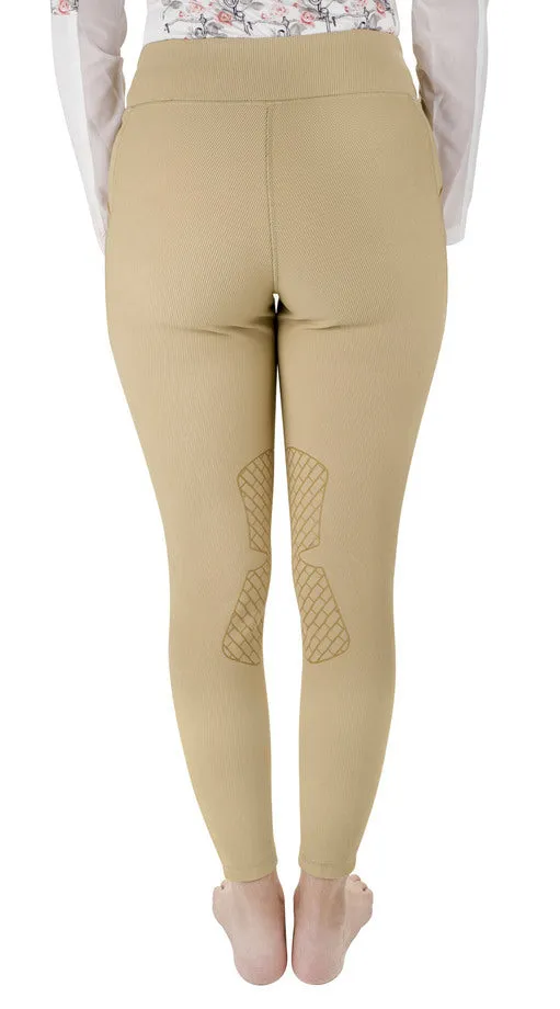 TuffRider Classic Ribbed rijlegging dames zwart geribbeld