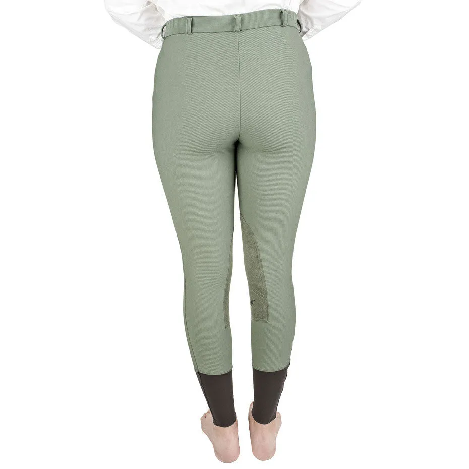 TuffRider Ribb Knee Patch rijbroek Sage kniezit