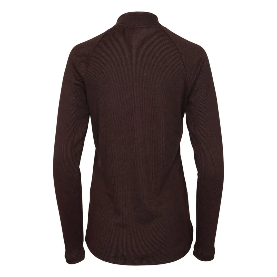 Dapplebay Heirloom rijshirt rolkraag Dark Bay lange mouw