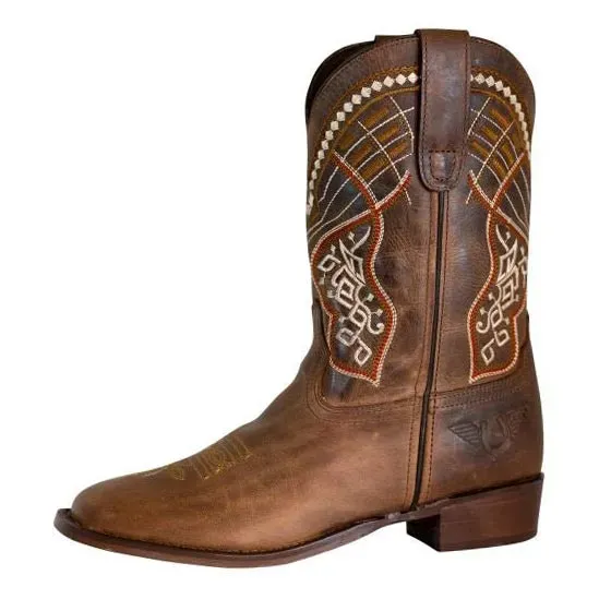 TuffRider Yukon kinder westernlaarzen bruin leer vierkant