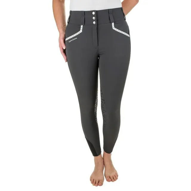 Equine Couture Nicole Knee Patch rijbroek Charcoal stretch