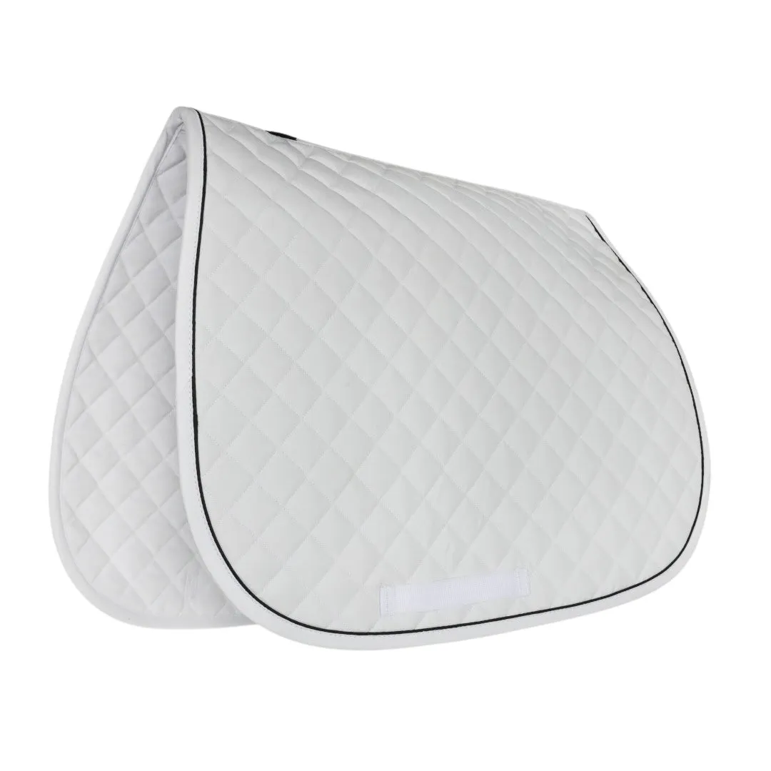 TuffRider Quilted All-Purpose Piped zadeldek Wit/Zwart STD
