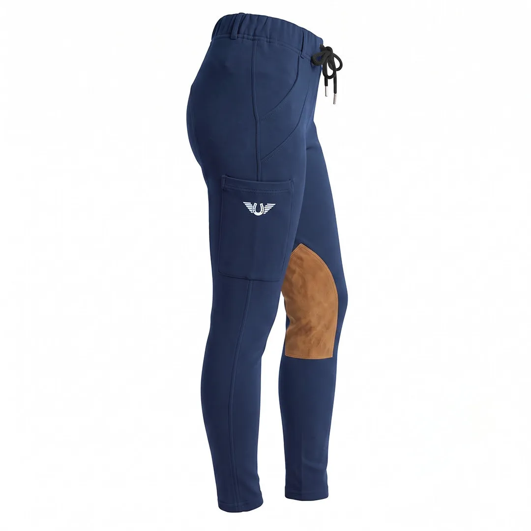 TuffRider Cotton Naturals dames rijbroek navy katoen
