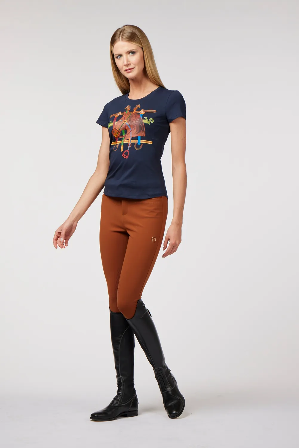 Vestrum Lampedusa T-shirt dames navyblauw ademend katoen