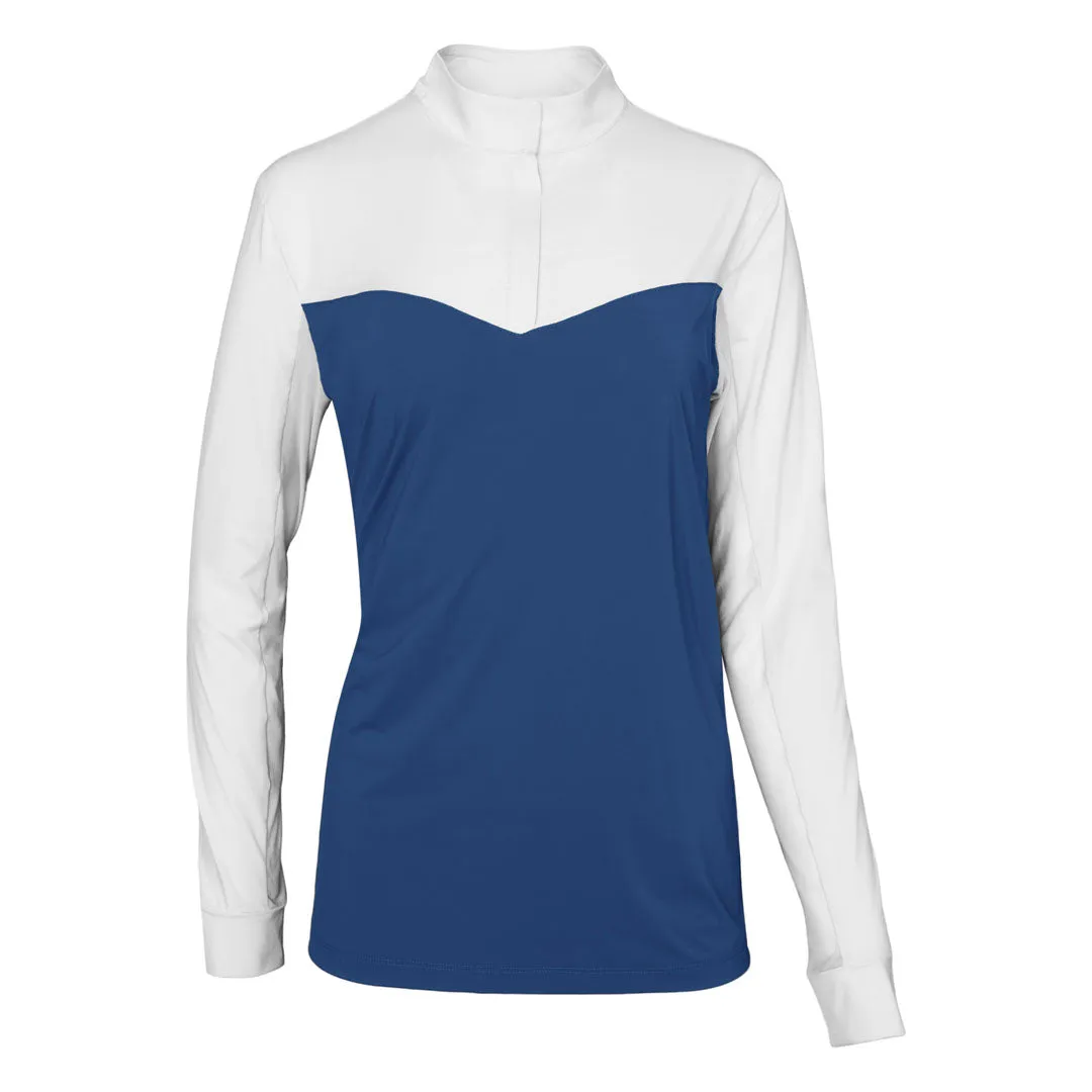 Dapplebay Lady 1/4 Zip wedstrijdshirt wit-navy