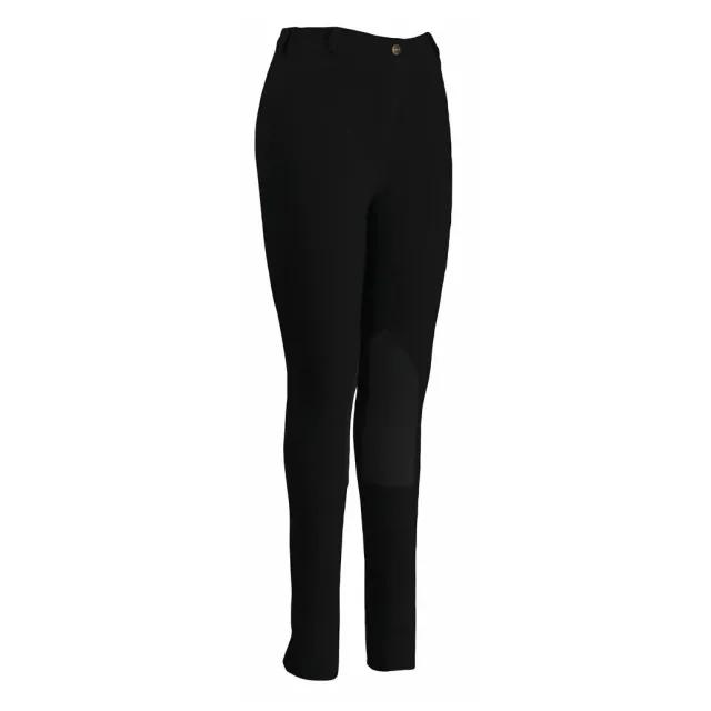 TuffRider Ladies Pull-On Knee Patch rijbroek Zwart katoen
