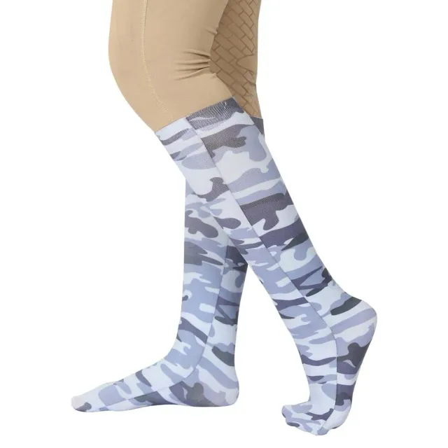 TuffRider Camo laarssokken lichtgrijs zwart