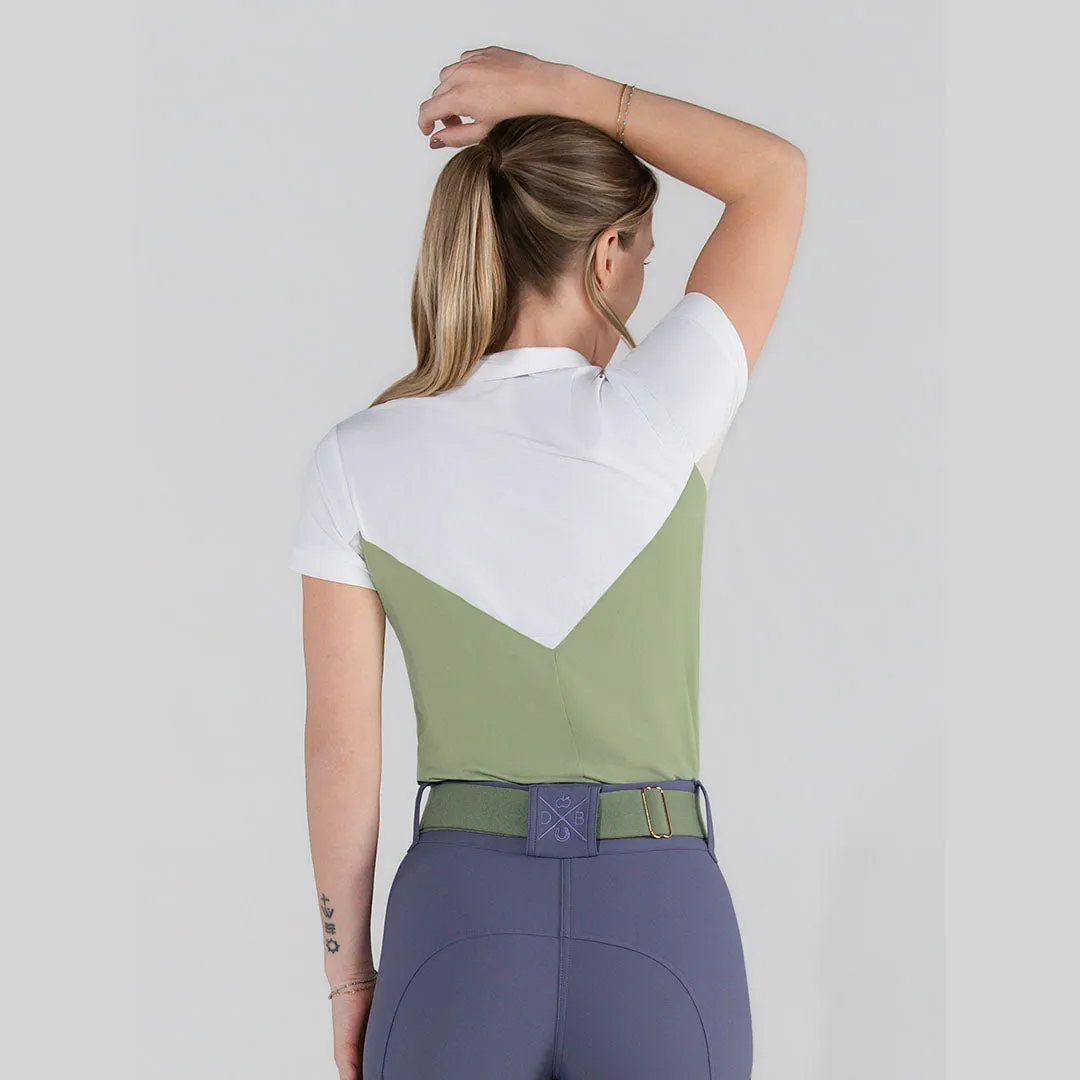 Dapplebay Lady 1/4 Zip showtop wit verkoelend korte mouw