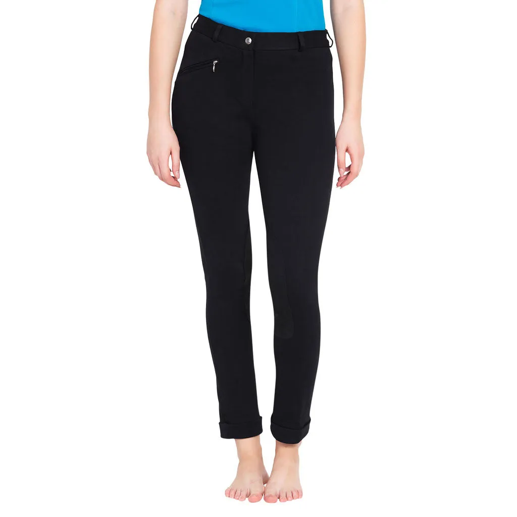 TuffRider Cotton dames jodhpurbroek kniezit zwart