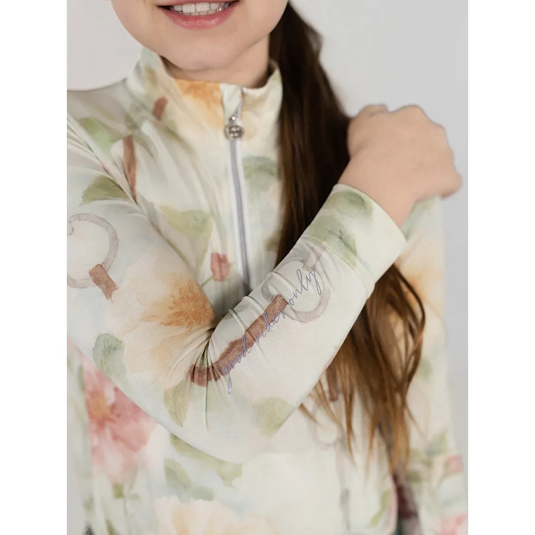 Dapplebay Vintage Floral rijshirt kind 1/4 rits licht