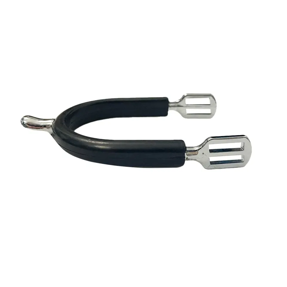 TuffRider Rubber sporen 20mm zilver met riempjes