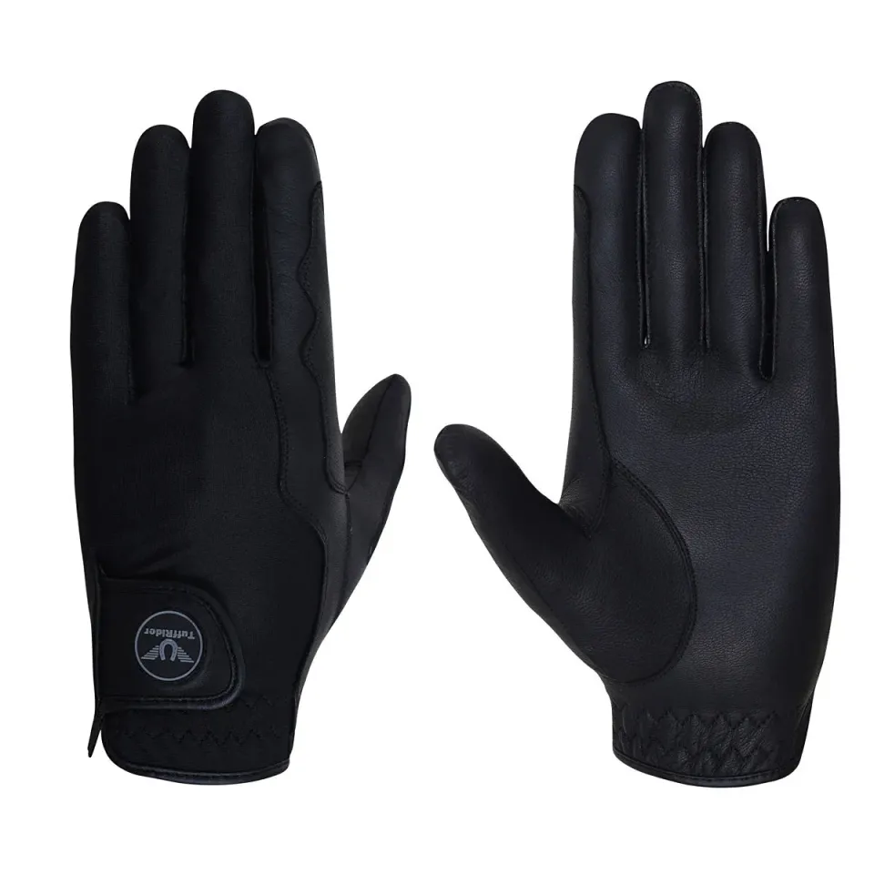 TuffRider Stretch n Grip rijhandschoenen zwart touchscreen