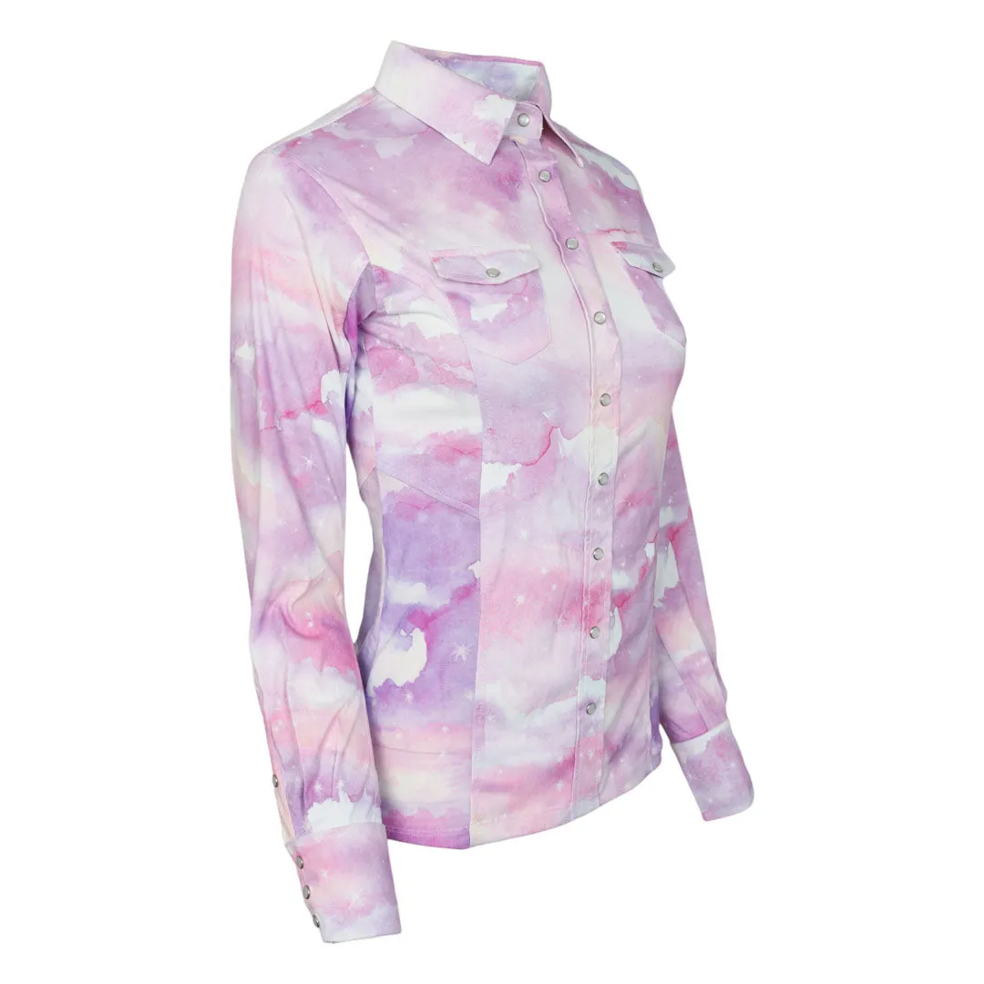 Dapplebay Lavender Haze western blouse lavender stretch