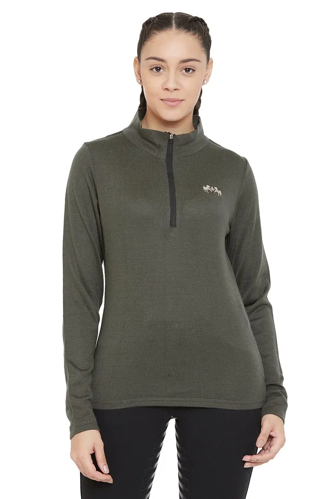 Equine Couture Fjord trui charcoal M met ritskraag