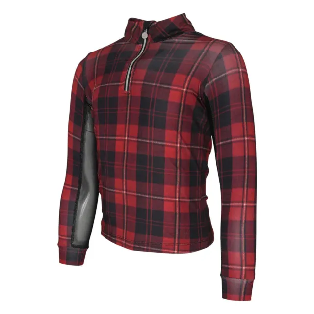 Dapplebay Holiday Plaid 1/4 Zip rijshirt rood 4-12 jaar