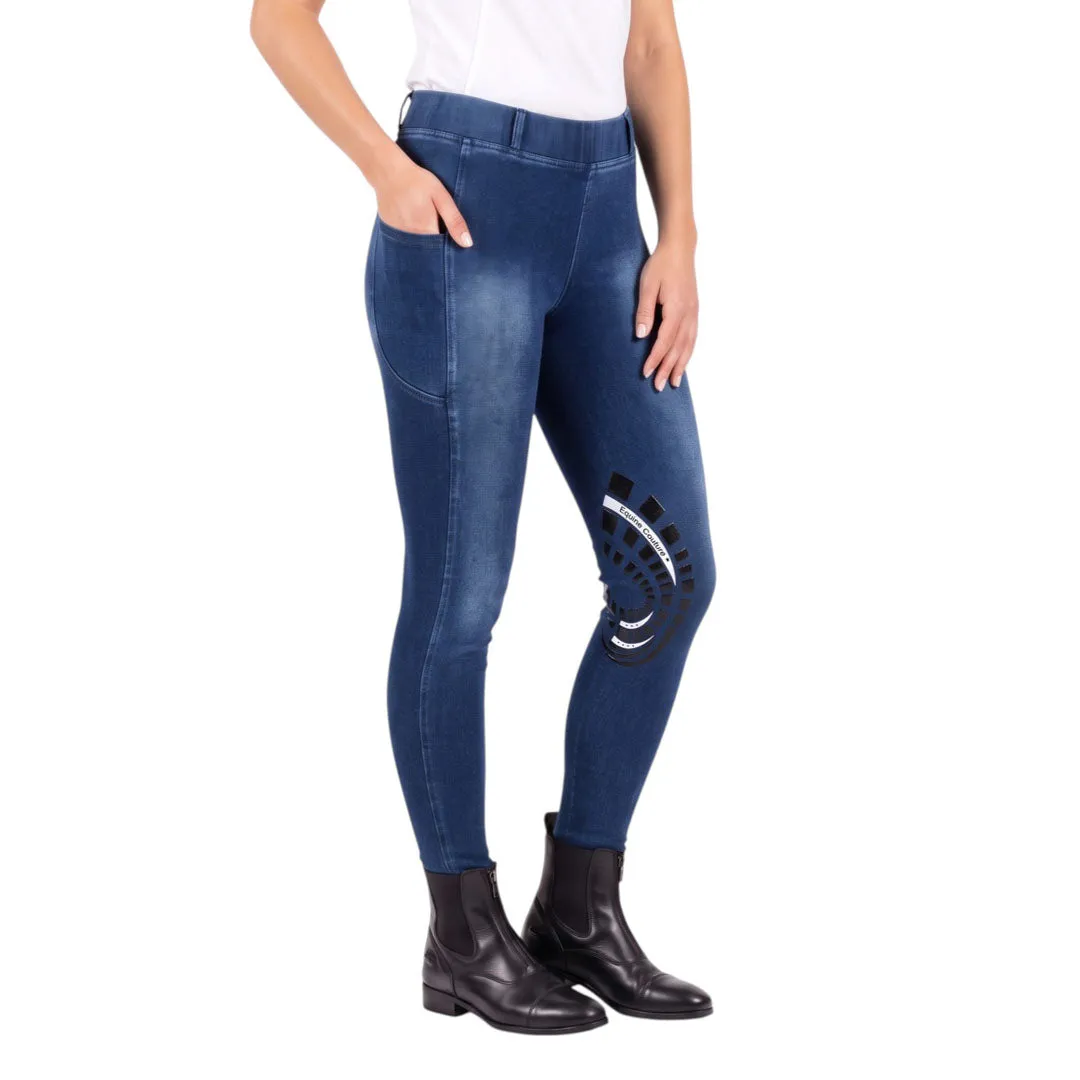 Equine Couture Denim rijlegging kniegrip telefoonvak denim M