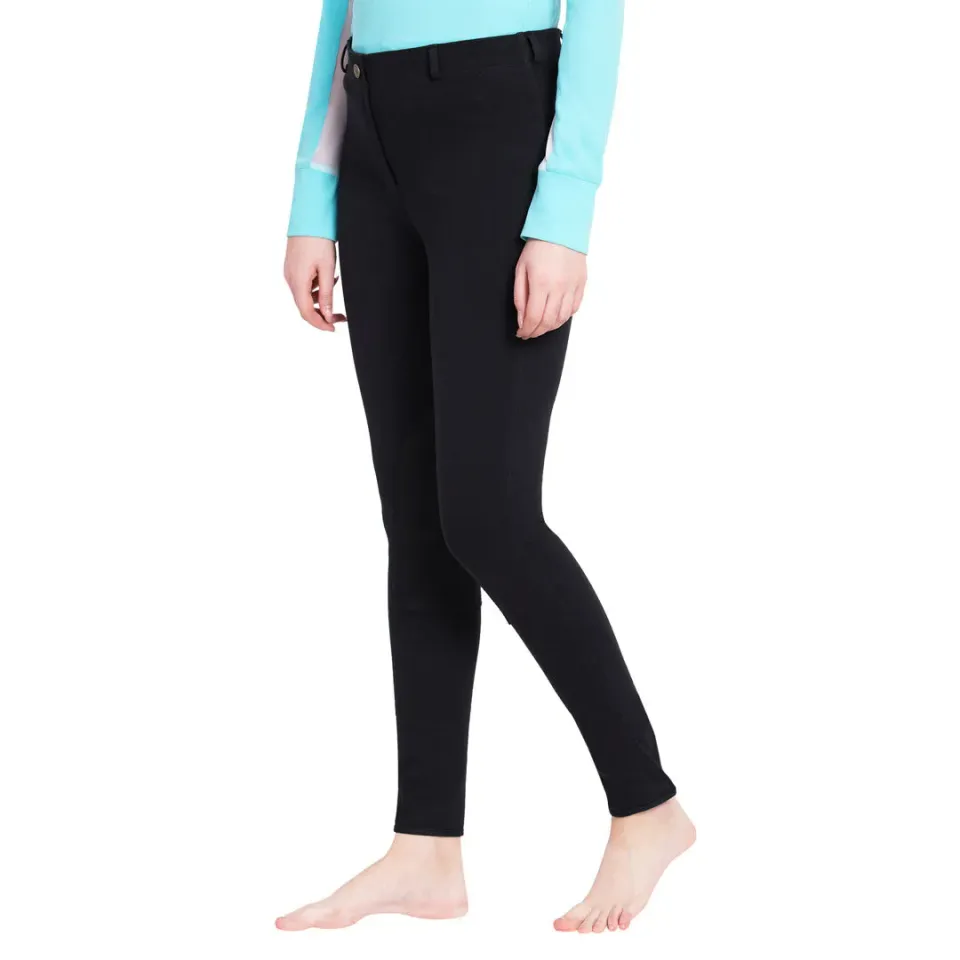 TuffRider Cotton Pull-On Knee Patch rijbroek zwart plus size