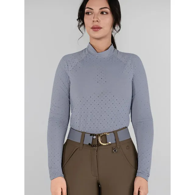 Dapplebay Aircut Mock Neck LS rijshirt SAGE koelend