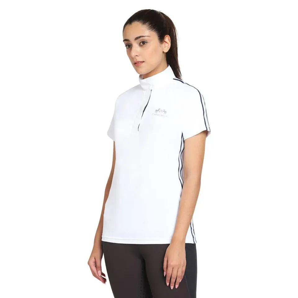 Equine Couture Eliana wedstrijdshirt korte mouw wit vochtafvoerend