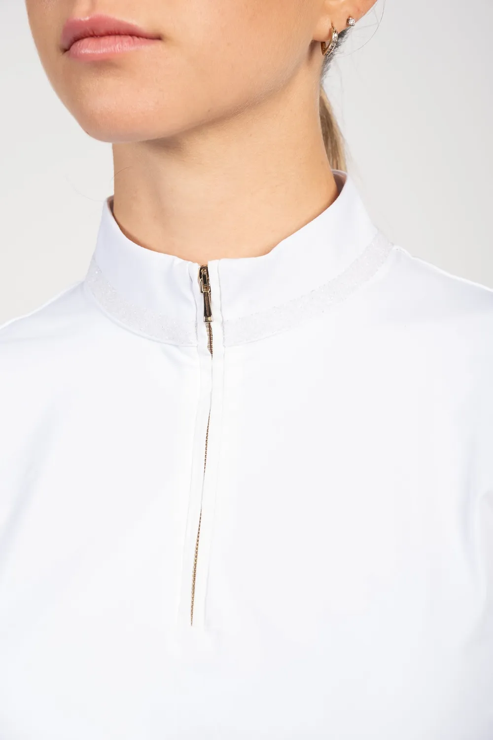 Vestrum Izar wedstrijdshirt dames wit lange mouw strass