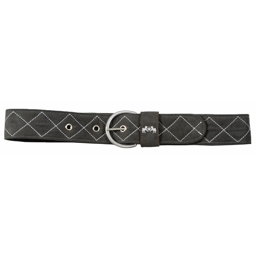 Equine Couture Diamond Quilted riem navy safari suède-look